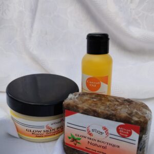 200g Black African Soap 250g Raw Shear Butter 100g Carrot Oil